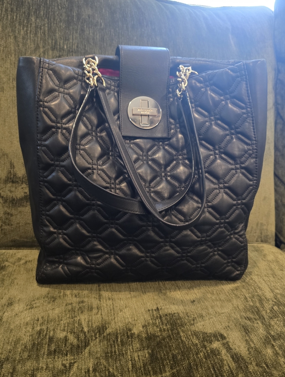 Kate Spade New York Astor Court Marlene Large Black Quilted Leather Tote